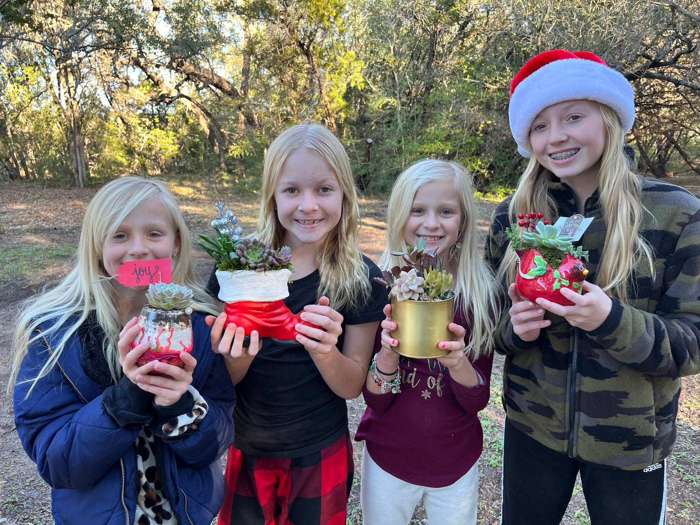 Christmas Succulent Workshop for Kids | Rooted Treasures Succulents