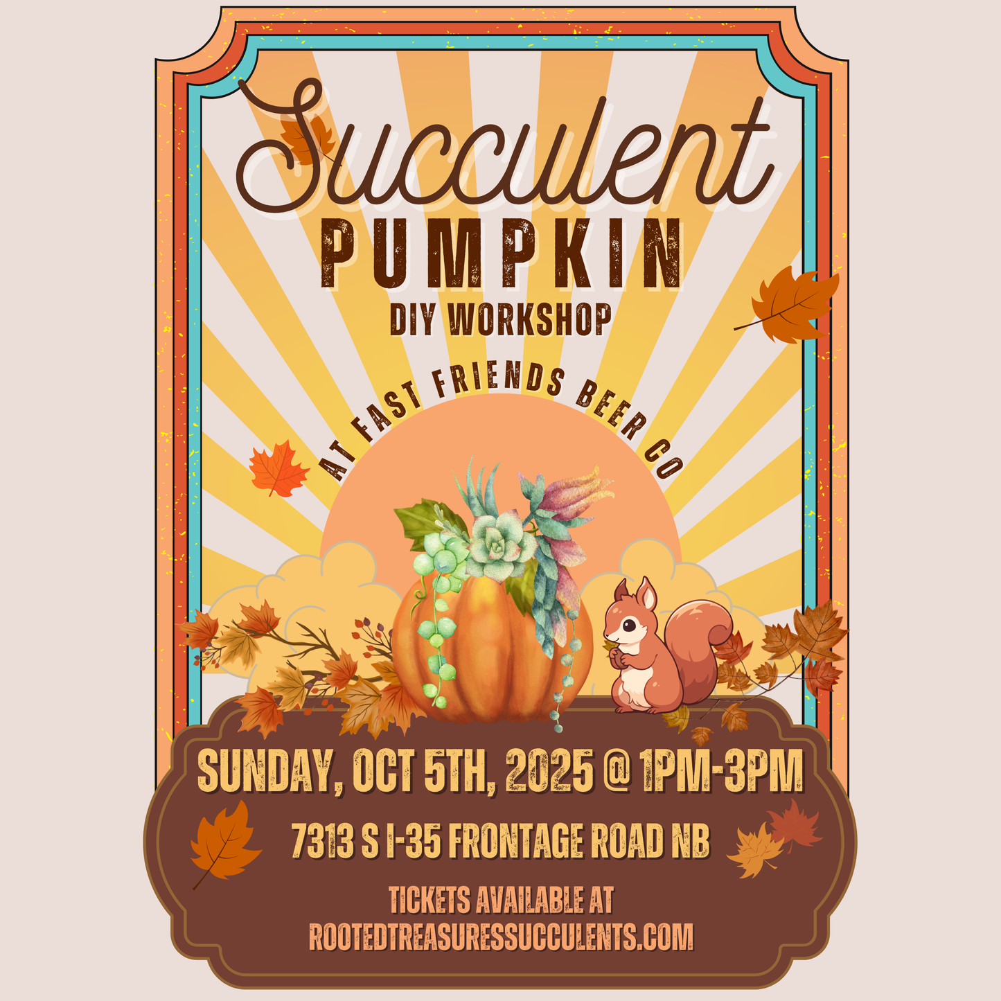 Succulent Pumpkin Workshop | Fast Friends Beer Co.