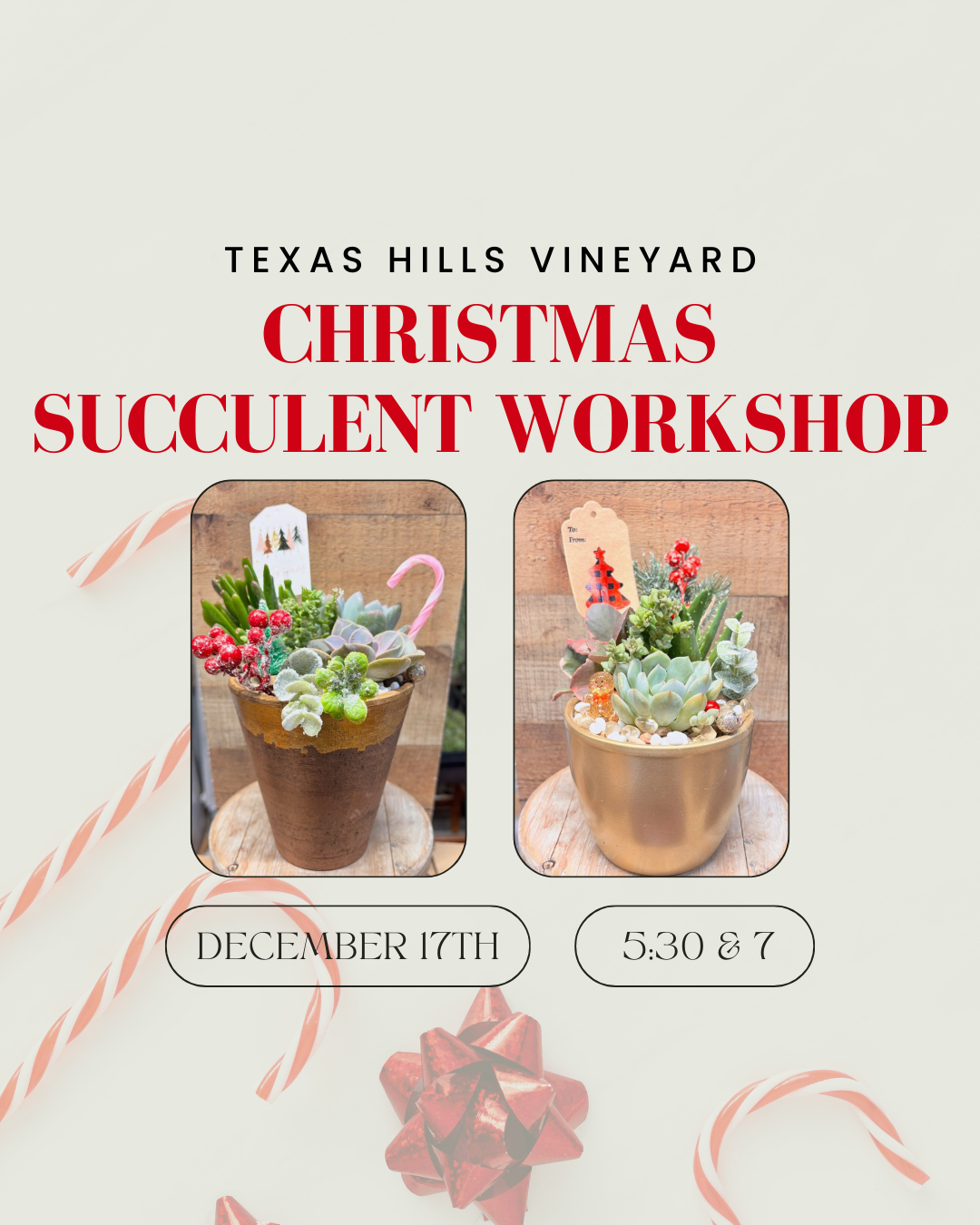 Christmas DIY Workshop | Texas Hills Vineyard